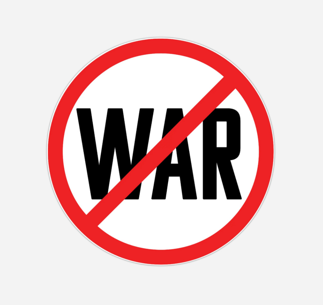 2-pack NO WAR Car Magnet – Political Statement | Round 4″x4″ | Durable No Fade