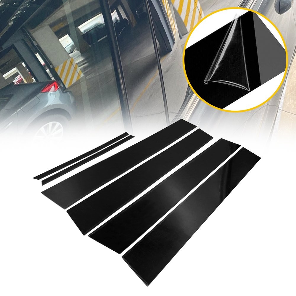 6/1 For Toyota Corolla 2009-2013 Black Pillar Posts Set Door Cover Piano Trims H