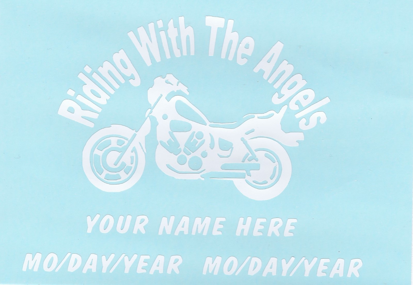 Riding with the Angels plain white Vinyl Car,Window or Wall Decal