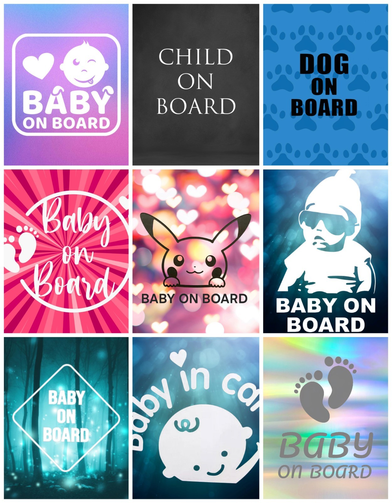 Baby on Board Car Vinyl Decal Sticker great for gifts and presents 4″ by 4″ inch