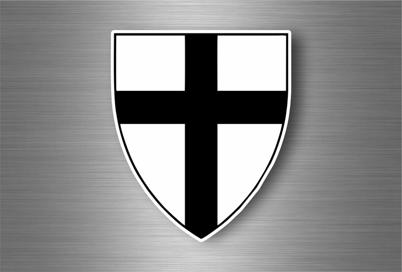 Sticker car biker motorcycle templar knights teutonic order shield emblem