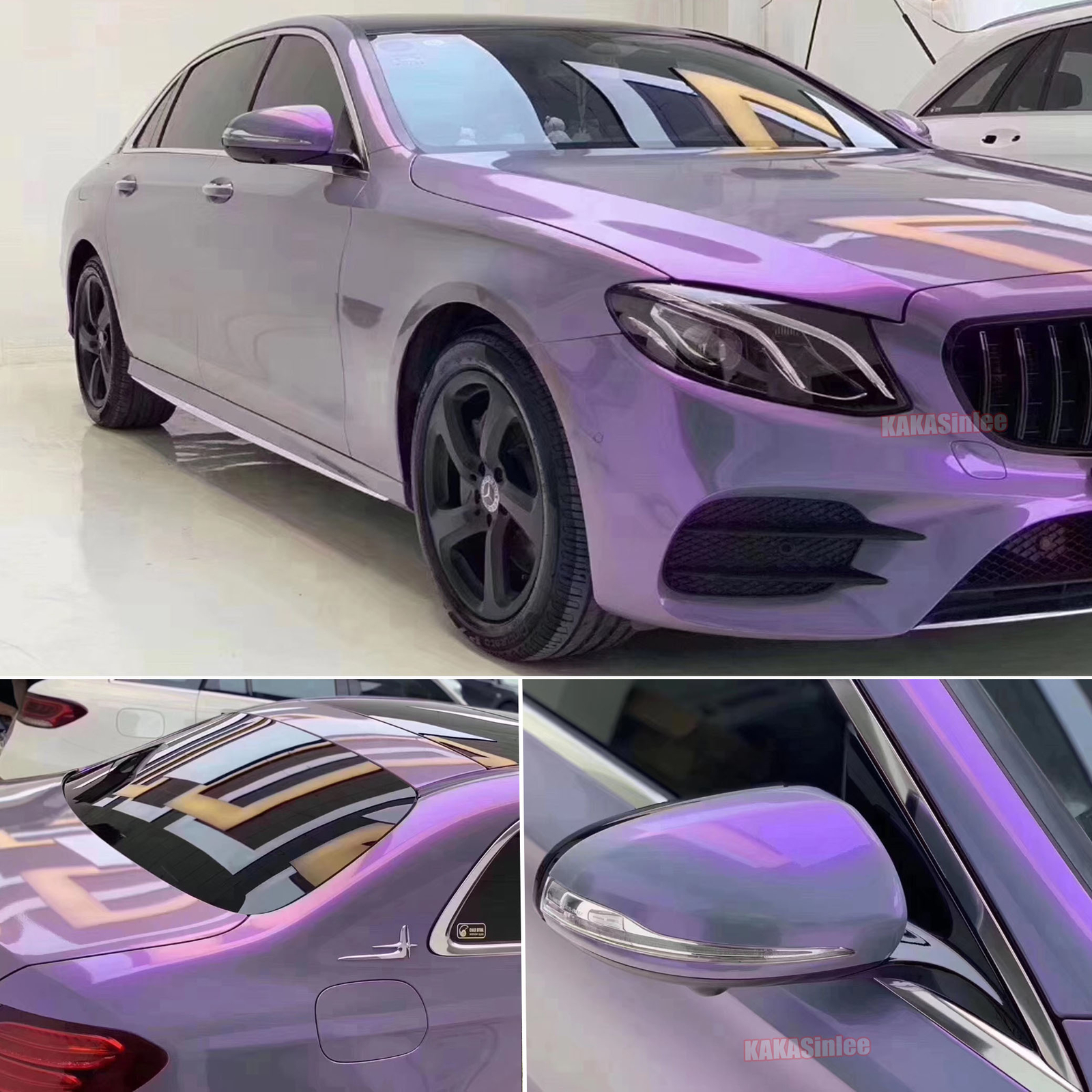 Air Release Grey Chameleon / Pearl Metallic Satin Full Car Vinyl Wrap Sticker US