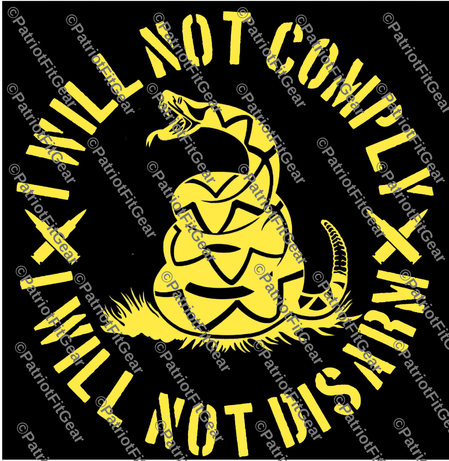 I will Not Comply,Snake,Gun Rights,We The People,Molon Labe,Custom Vinyl Decal