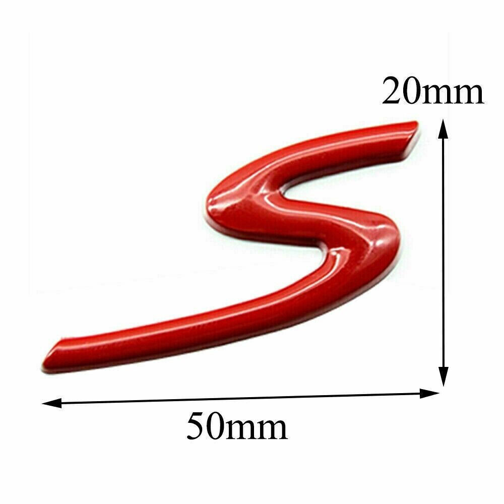 1x S Letter Rear Trunk Badge Emblem Sticker For Porsche Cayenne Panamera 718 911