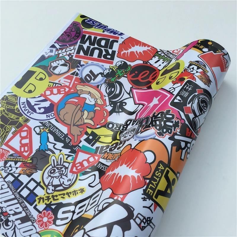 【Sticker Bomb】 Vinyl Wrap Decals Film Graffiti Cartoon Anime JDM USDM Sheet DIY