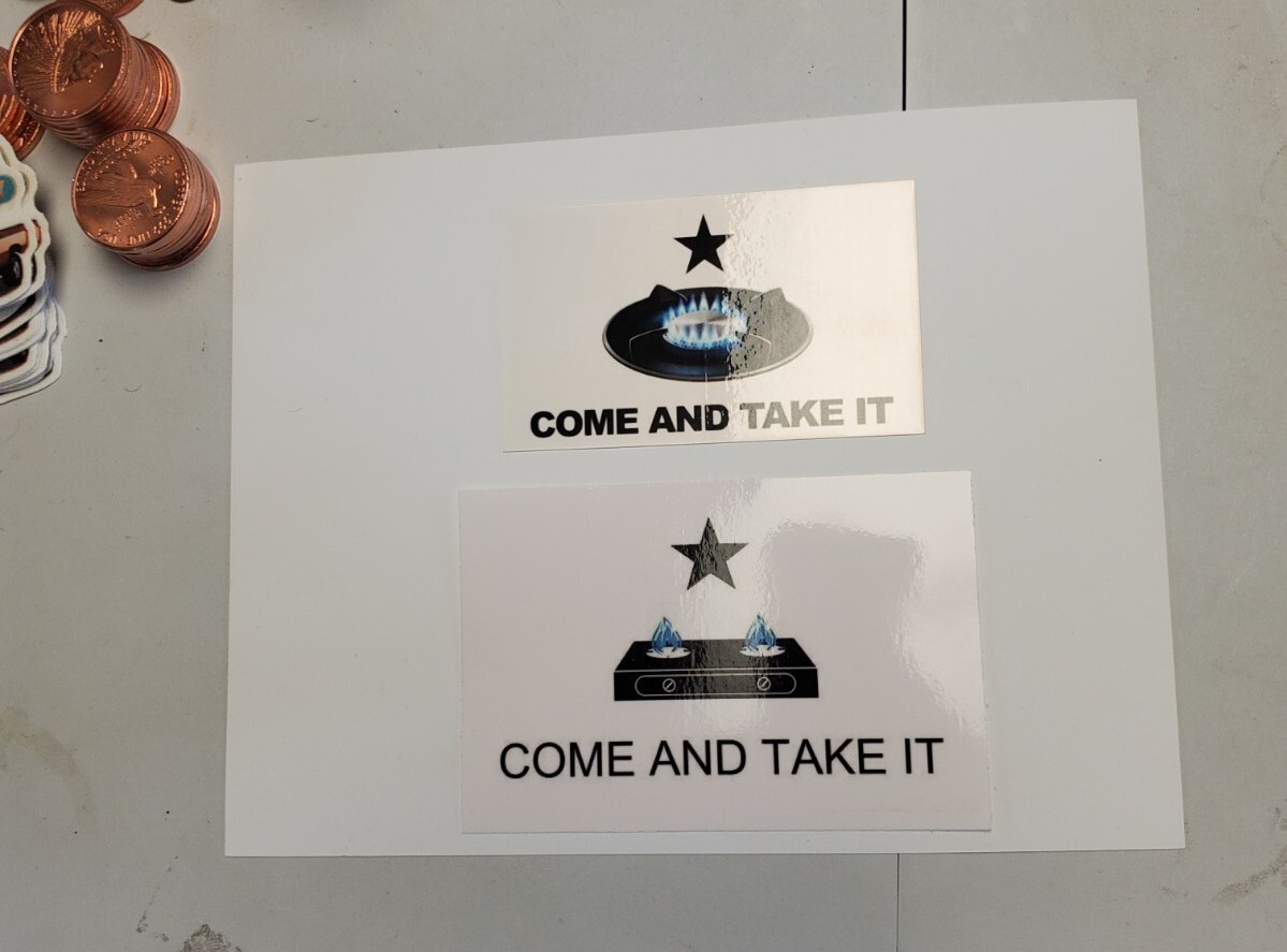 Come and Take It Flag Sticker Decal 2 PACK