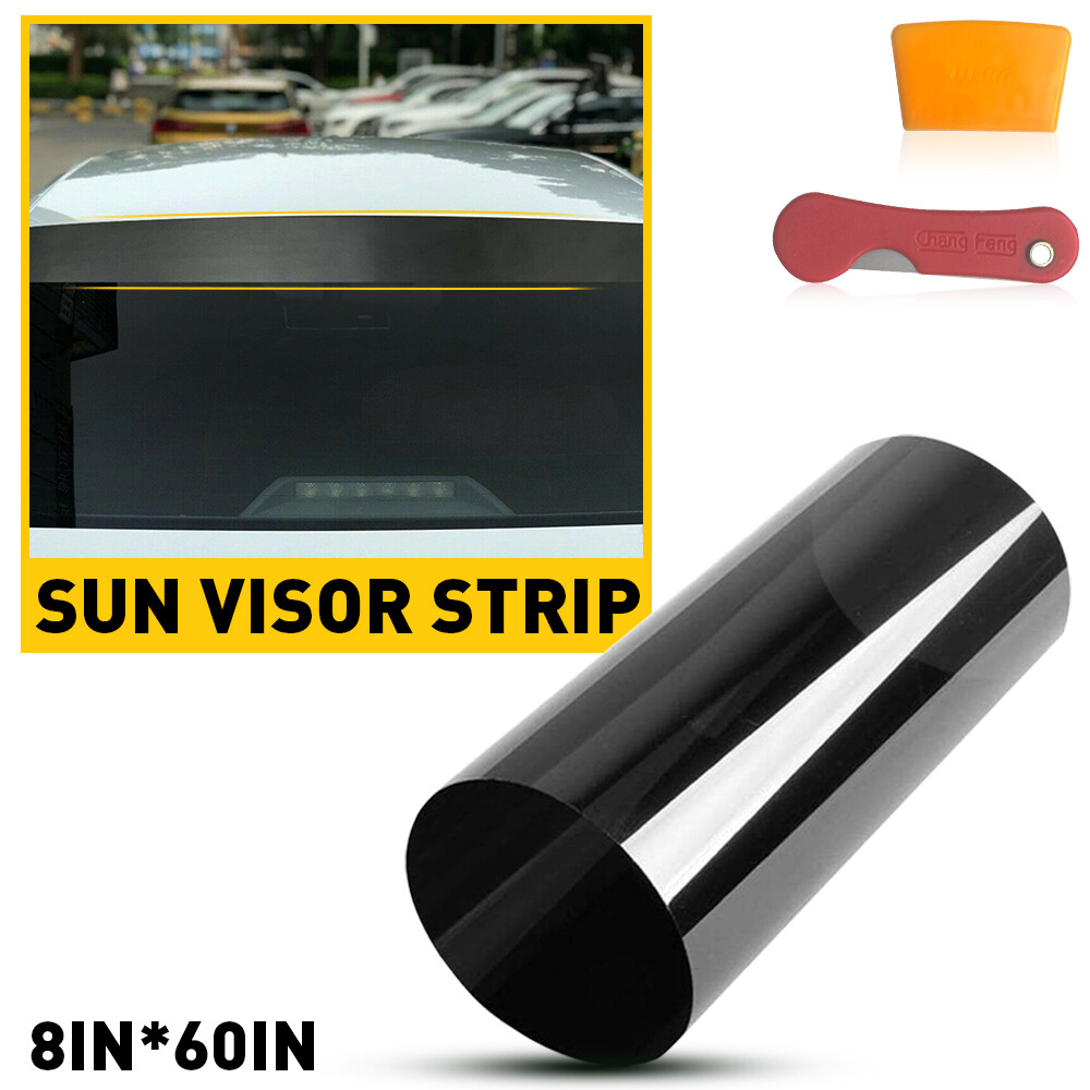 Car Window Sun Visor Strip Film Tint Front Windshield UV Shade DIY Decal Banner