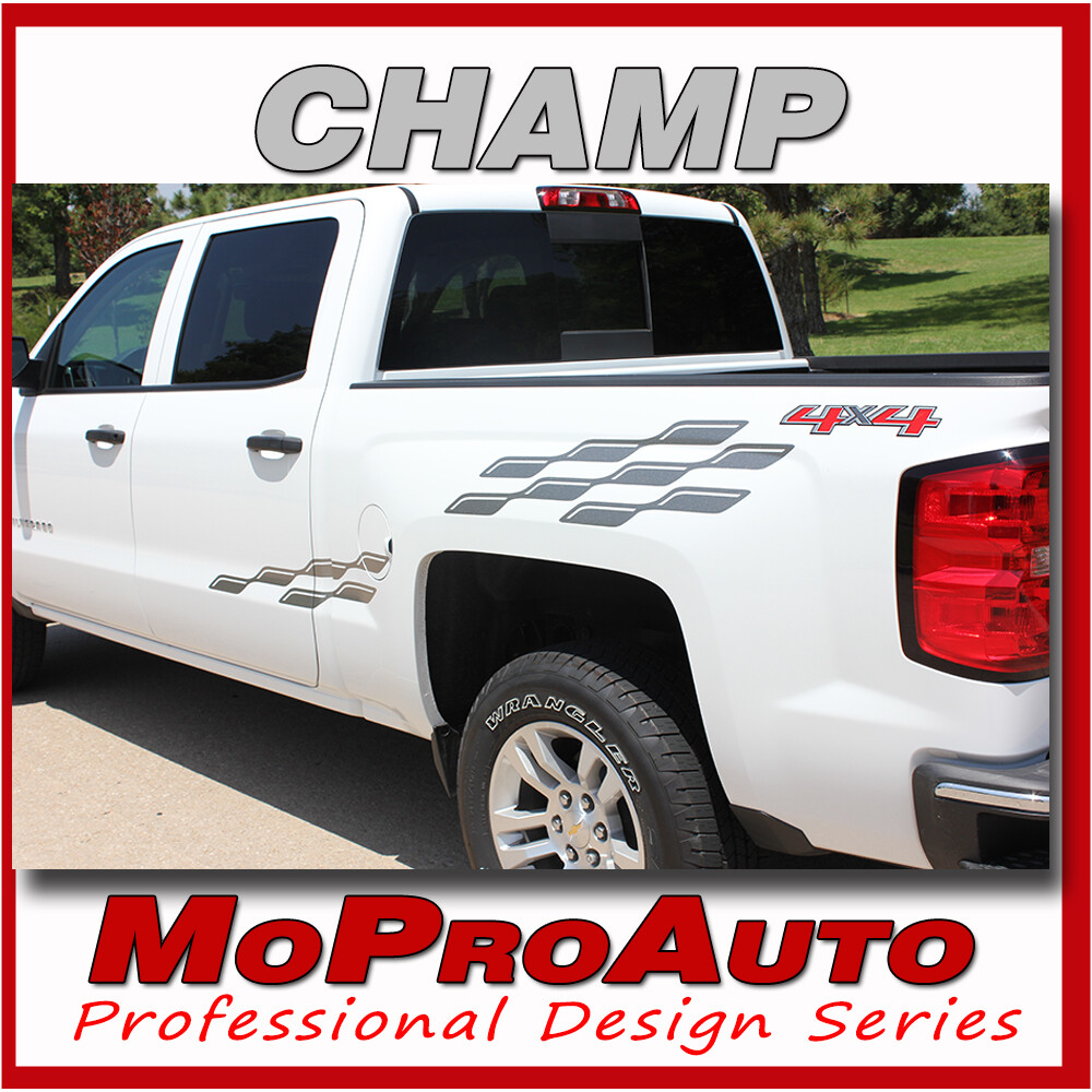 Champ 3M Pro Grade Vinyl Side Stripes Decals Graphics 2014-2018 Chevy Silverado