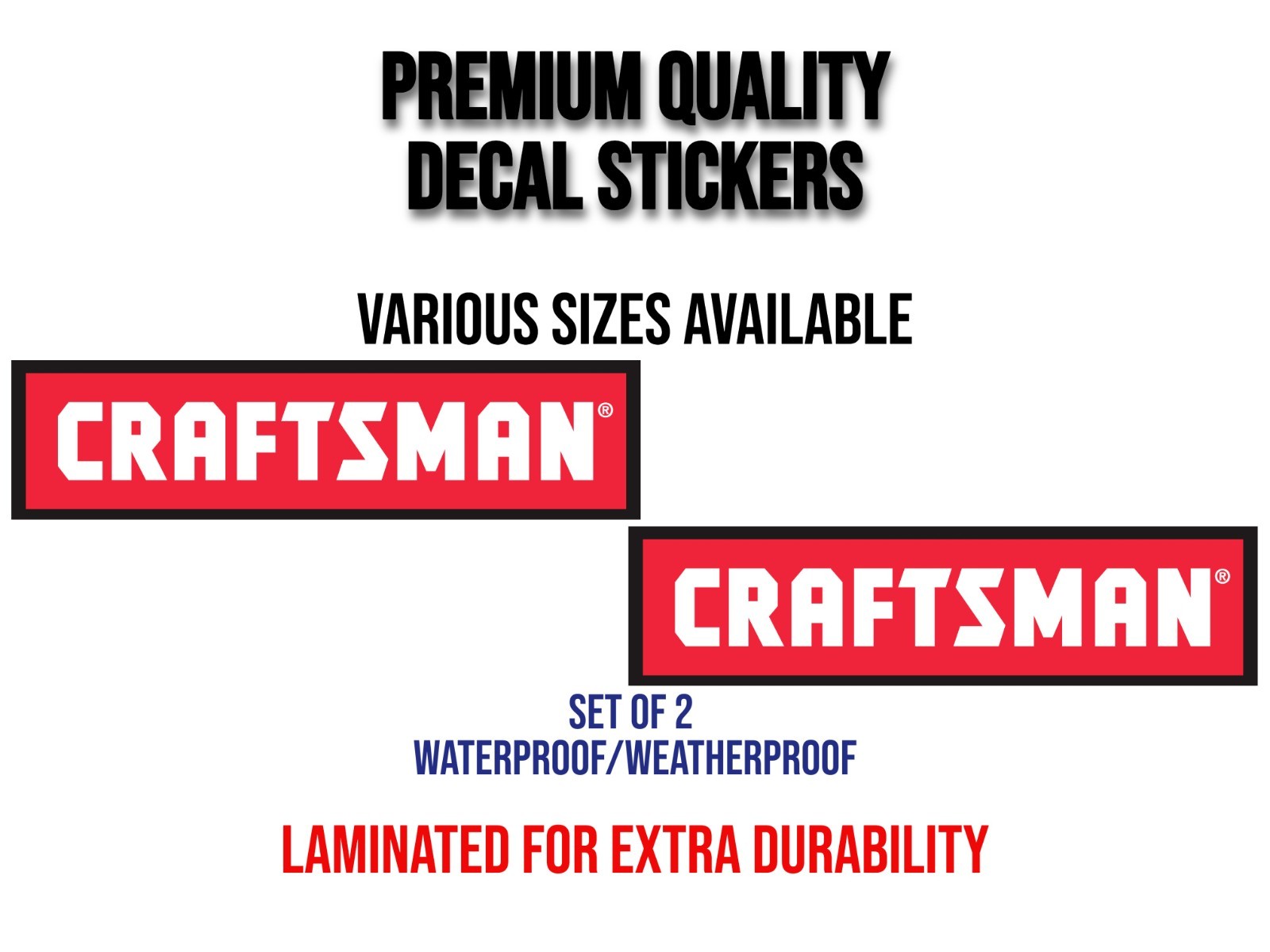 CRAFTSMAN TOOLS DECAL STICKER VINYL USA TOOLBOX VEHICLE TRUCK WINDOW WALL CAR