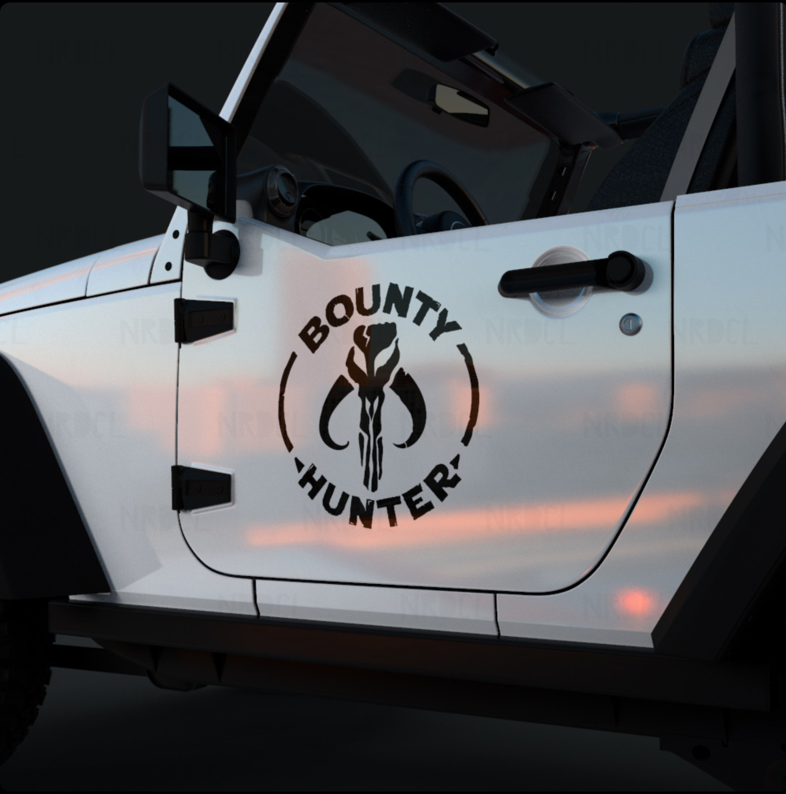 2X Star Wars Bounty Hunter Mandalorian Vinyl Decal Car Window Wall Decor
