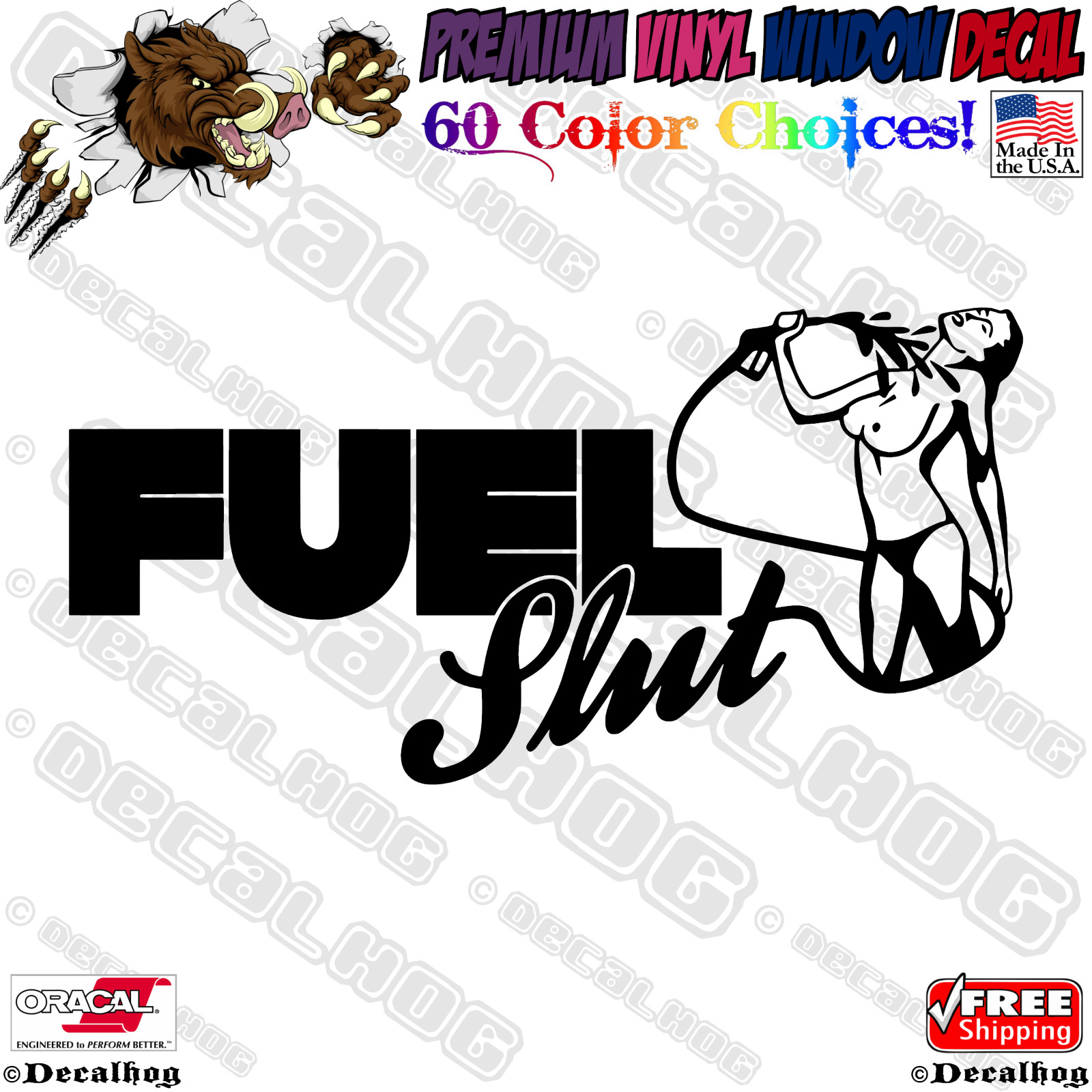 Fuel Slut Sexy Nude Gas Diesel Car Truck Window Wall Laptop Vinyl Decal Sticker.