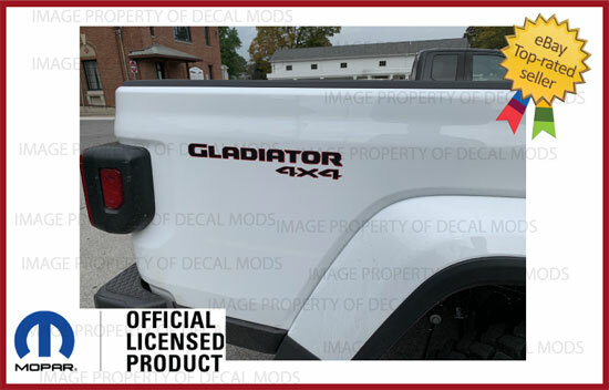 Set of 2 Jeep Gladiator 4×4 Bed Side Decals Stickers JT Black Red Graphics FJ1G3