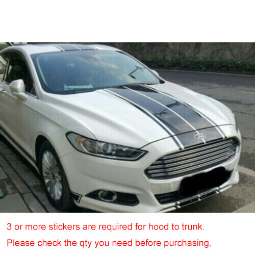 78.7” Black Hood Roof Rally Racing Stripe Decal Vinyl Sticker For Ford Mustang