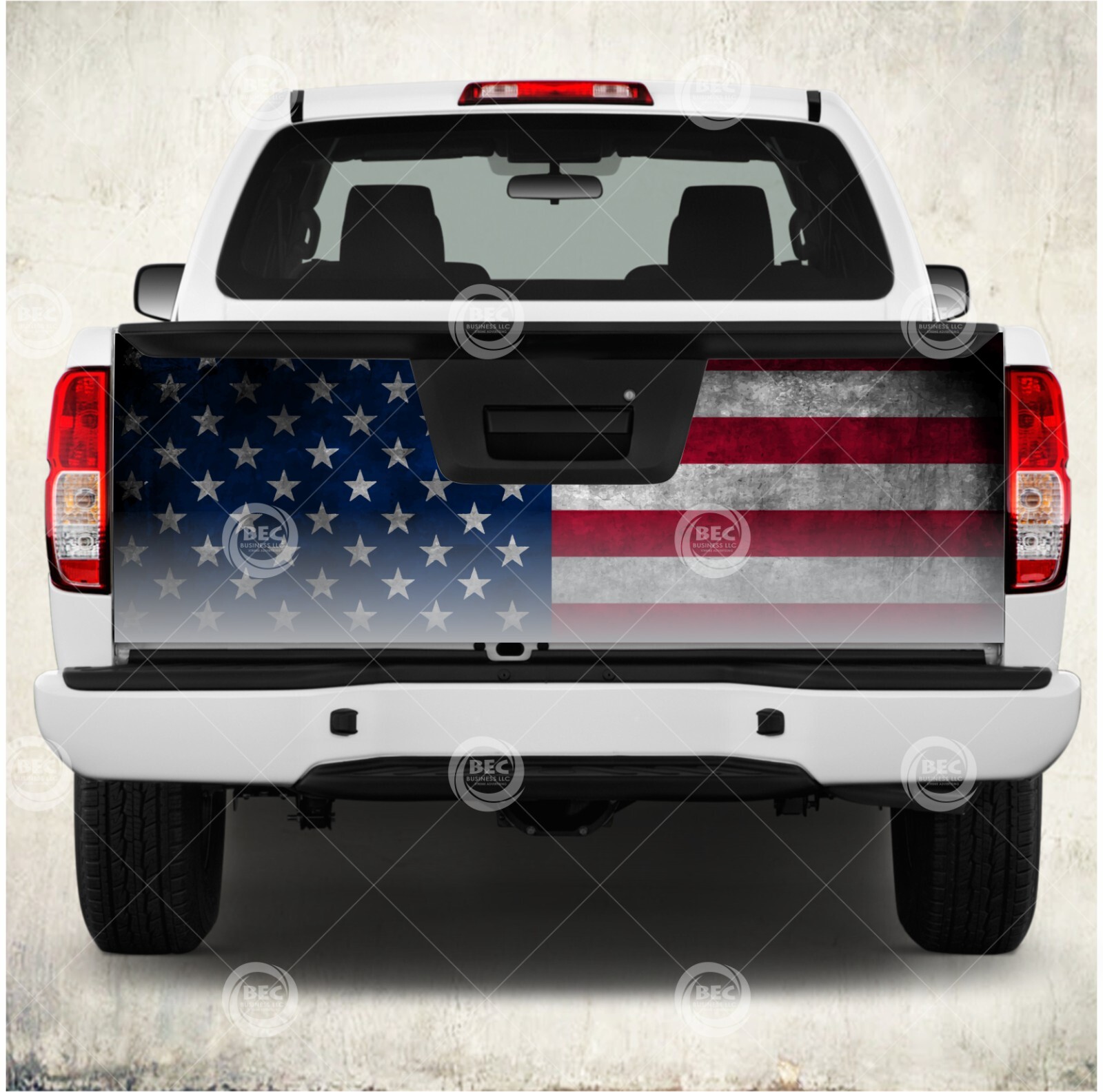 American Flag Tailgate Wrap Vinyl graphic laminated matte or glossy