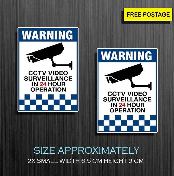 CCTV VIDEO SURVEILLANCE IN 24 HRS Sign, Self Adhesive Vinyl Waterproof Sticker