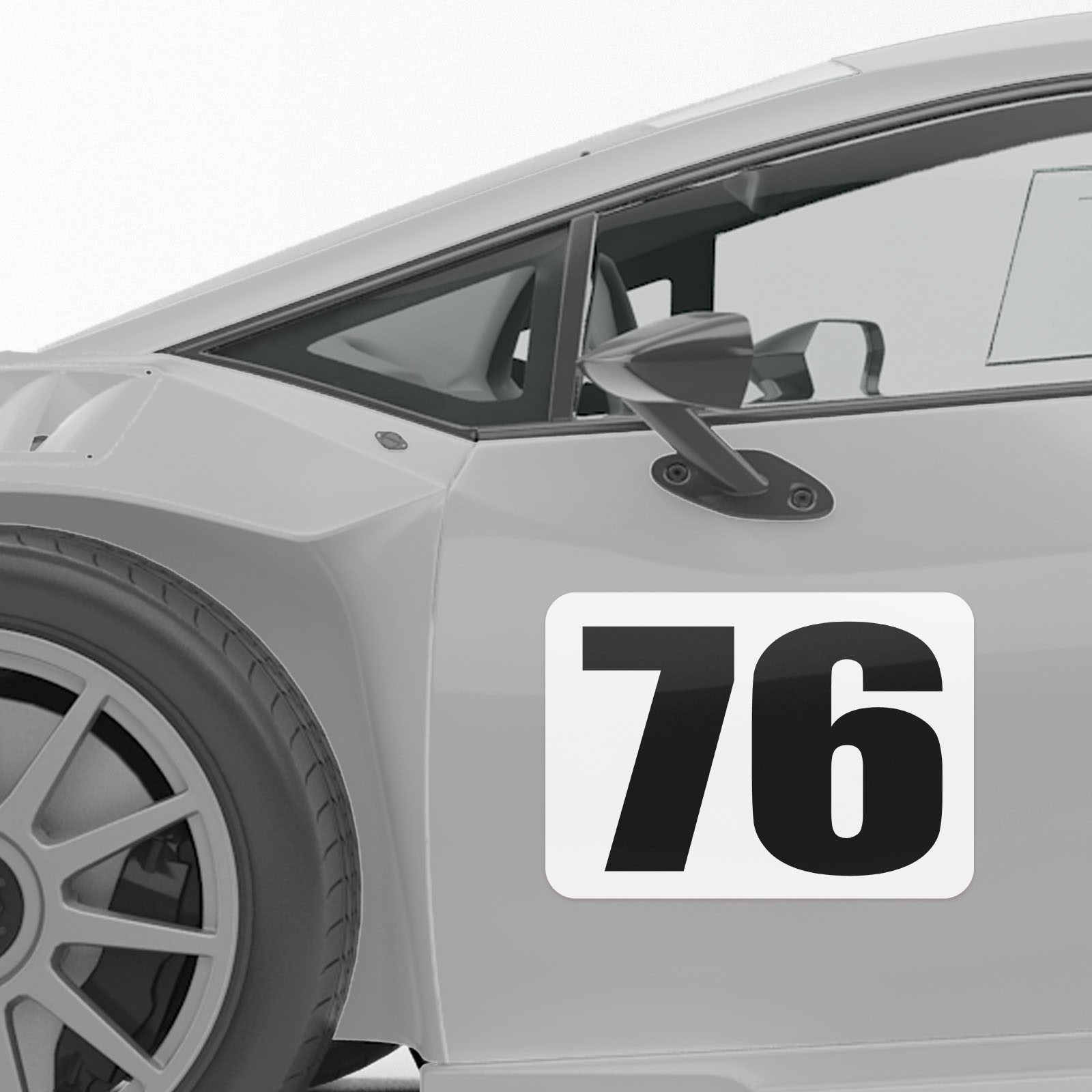 Racing Track Day Car Door Number Stickers 6″ Height Vinyl Decal 2 Pieces