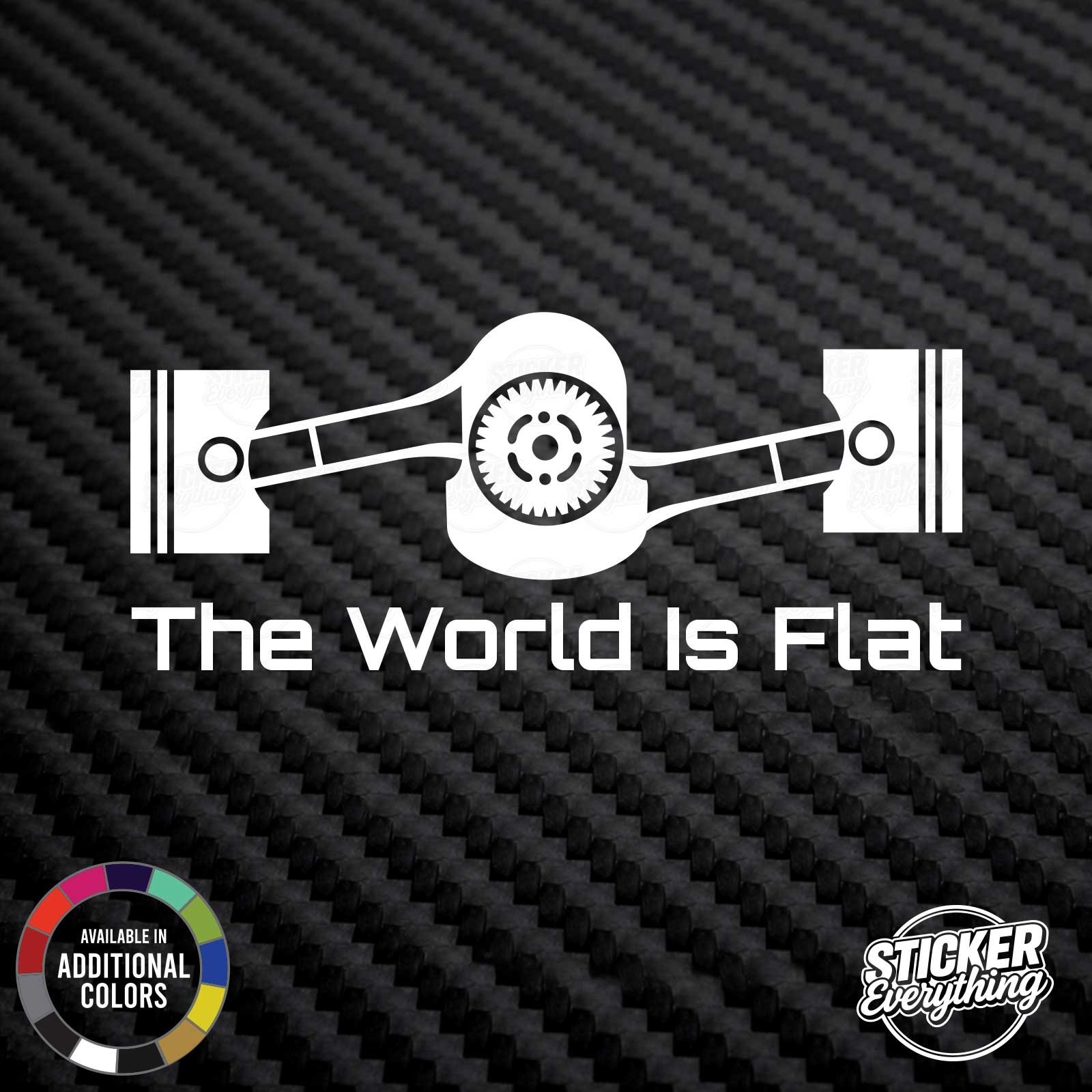 The World Is Flat 8″ Vinyl Decal Sticker SUBARU BOXER ENGINE WRX STI BRZ TURBO