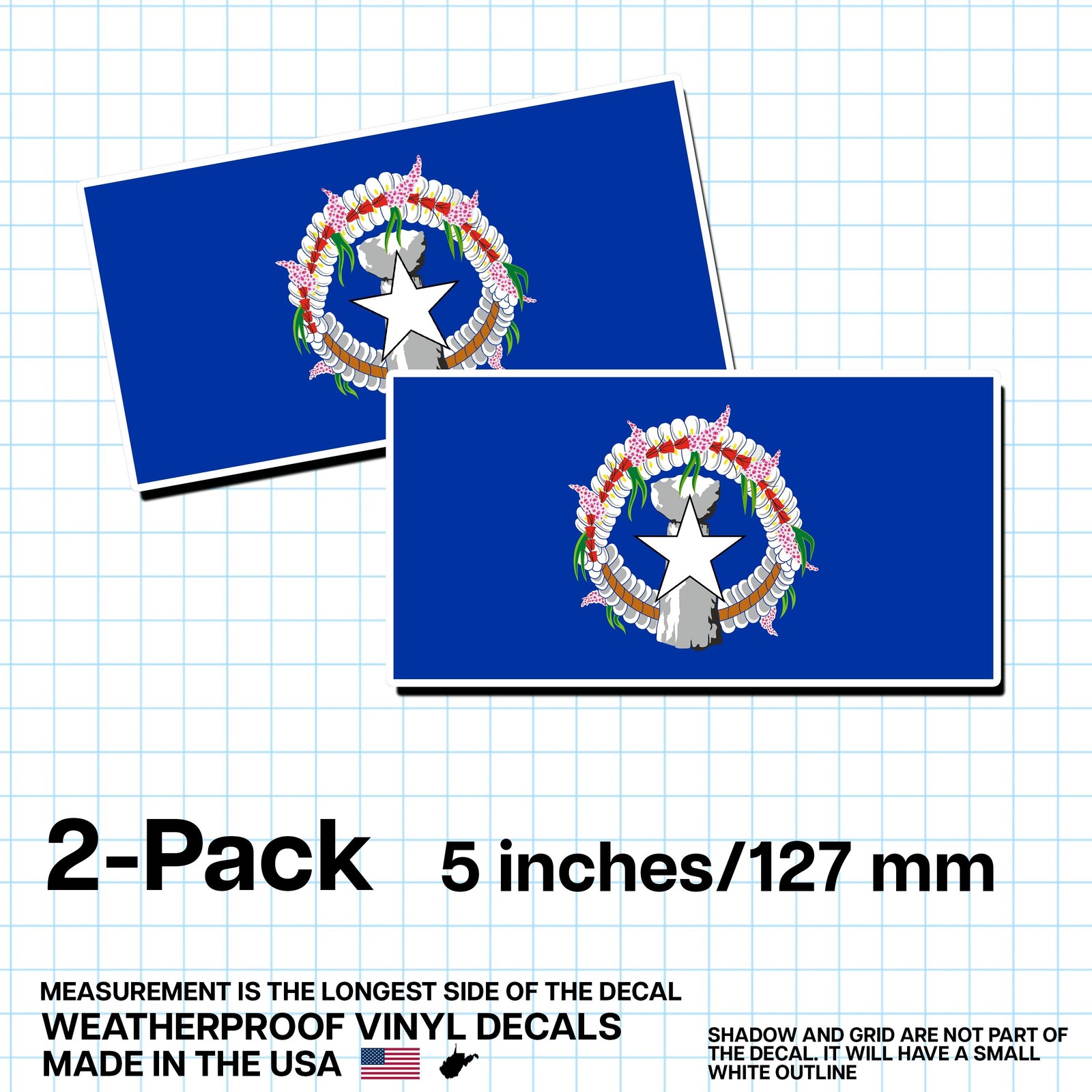 Northern Mariana Islands Flag Sticker 5″ 2-Pack – MP Pride Vinyl Decal