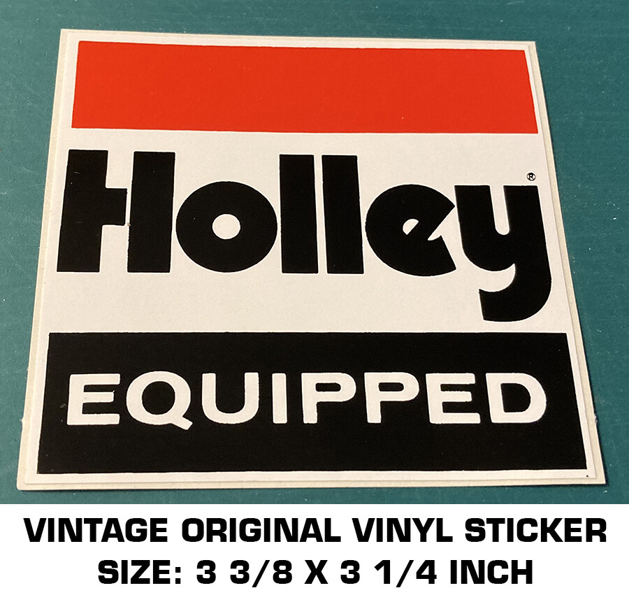 HOLLEY EQUIPPED VINTAGE ORIGINAL VINYL STICKER DECAL – SCCA – RACING – NHRA