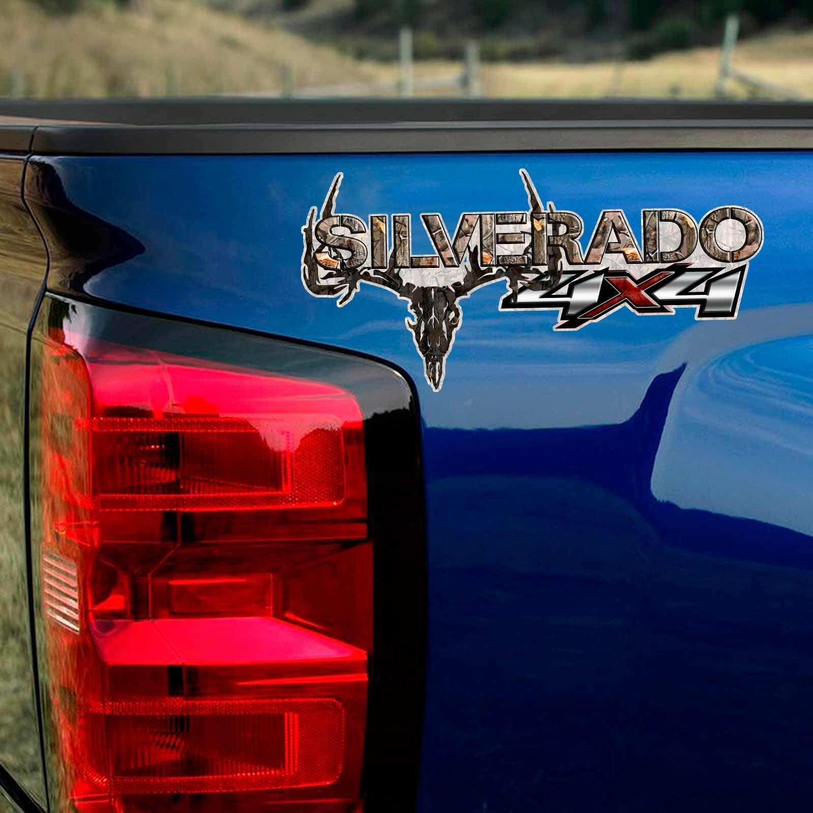 4×4 Camouflage Skull Hunting Decal Set for Silverado Truck – Off-Road Vinyl Stic