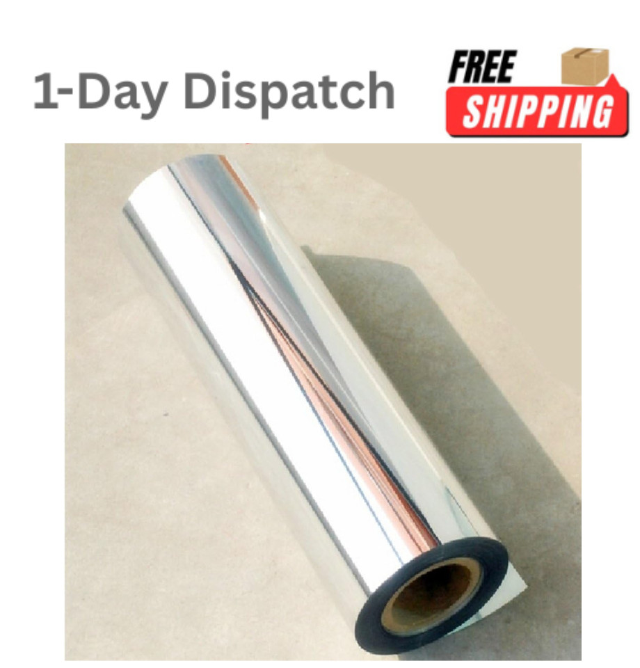 Chrome Mirror Vinyl Wrap Silver 12×78 Inch Self Adhesive Car Film Decal
