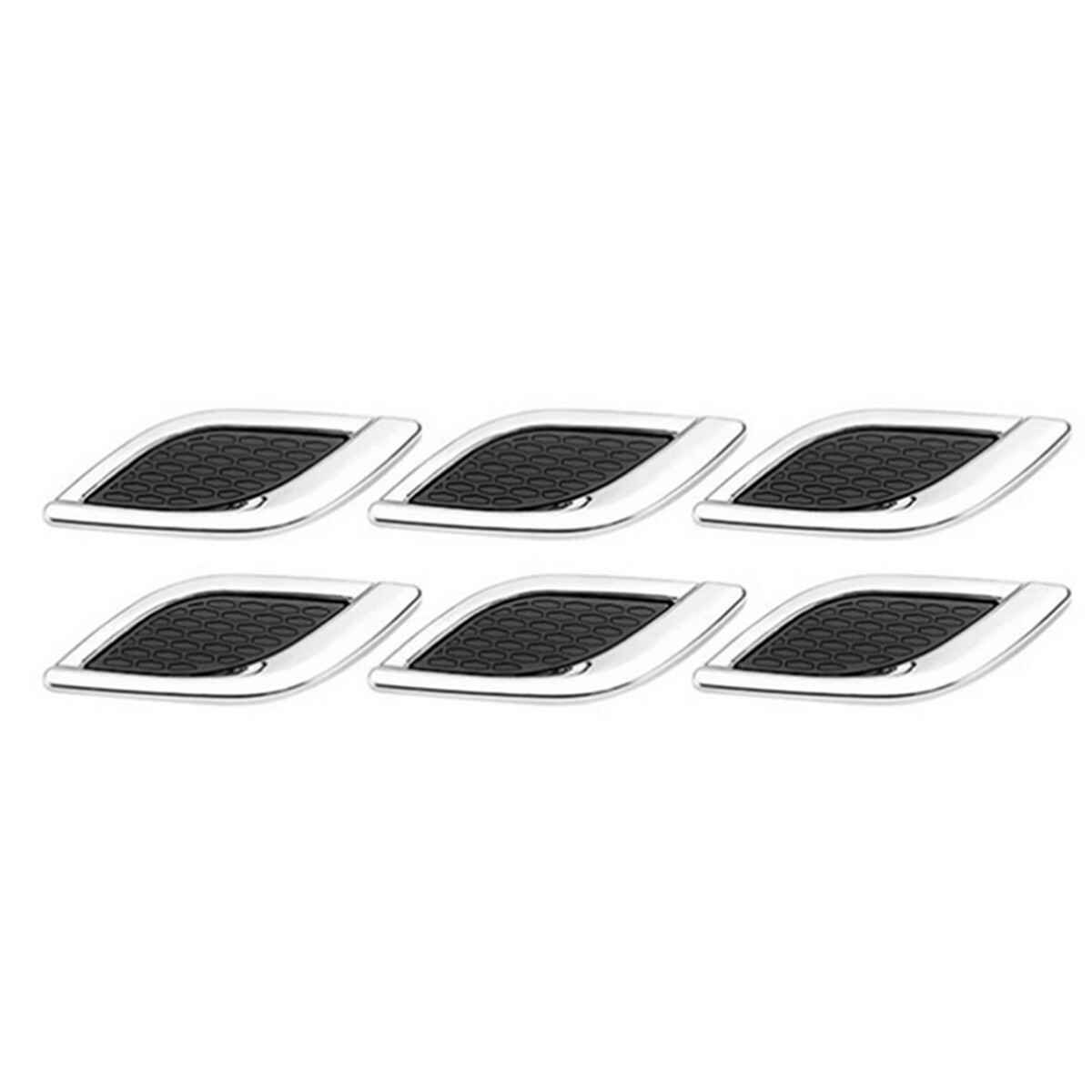 Sticker Fake Air Vent Trim 3D Chrome Metal Fit For Car Fender Hood Intake Decor