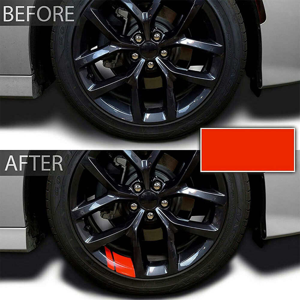 6 PCS Reflective Car Wheel Rim Vinyl Decal Sticker Accessories Red For 16″-21″