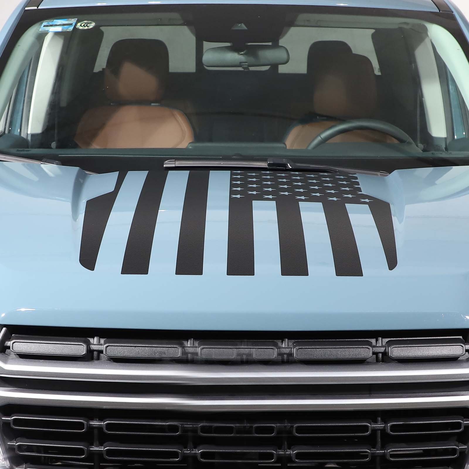 Front Hood Black USA Flag Graphic Vinyl Decal Fit For Ford Maverick 2022-2025 US