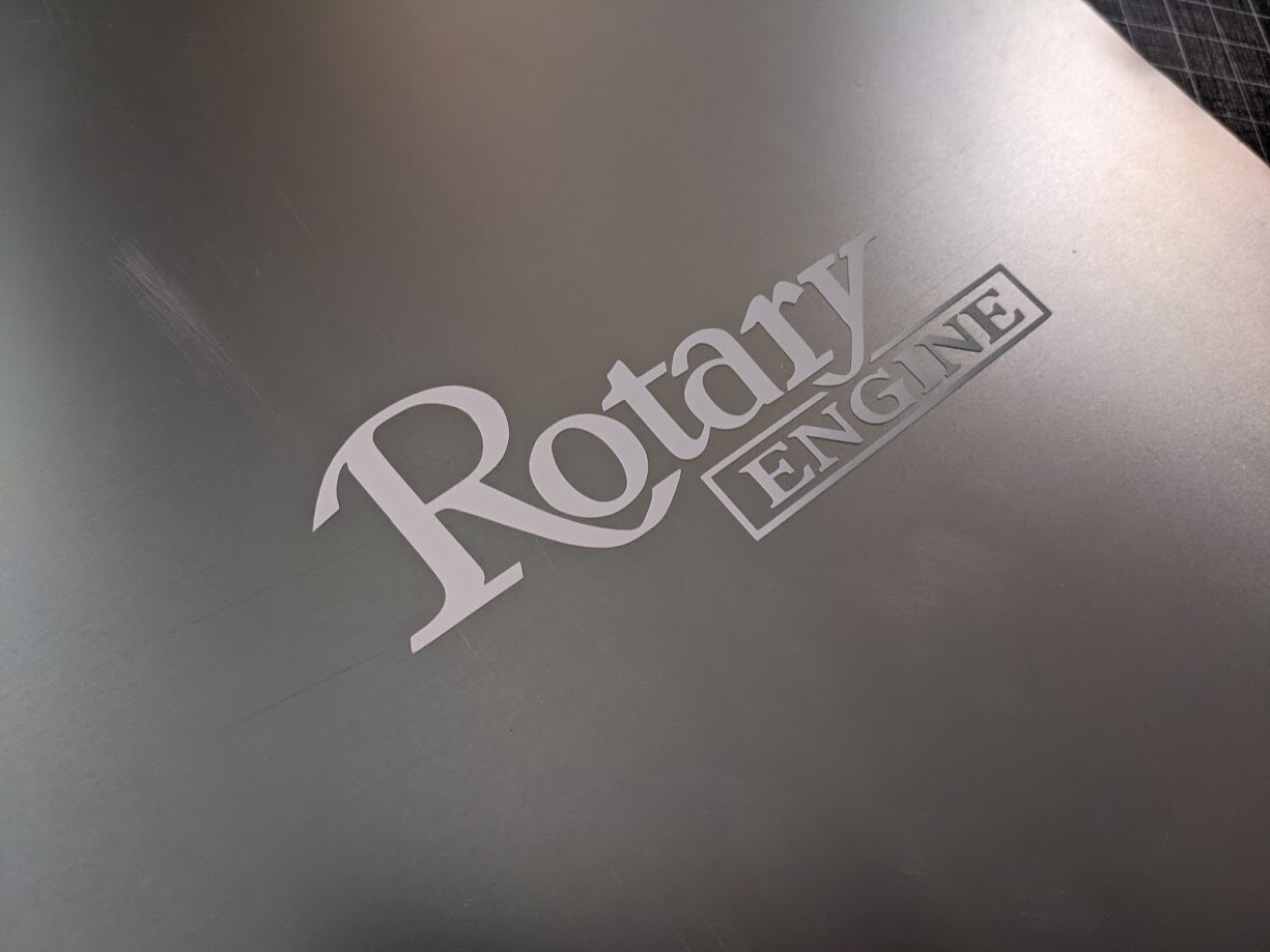 2 pack Rotary Engine Gloss White Vinyl Decal 5″ x 2″ (13cm x 5cm)