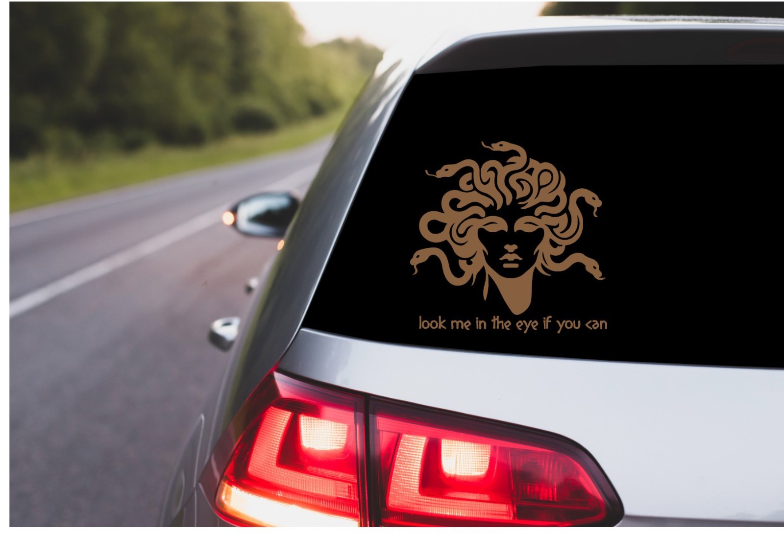 Medusa Car Decal, Oracal Vinyl Sticker Look me on the eye if you can