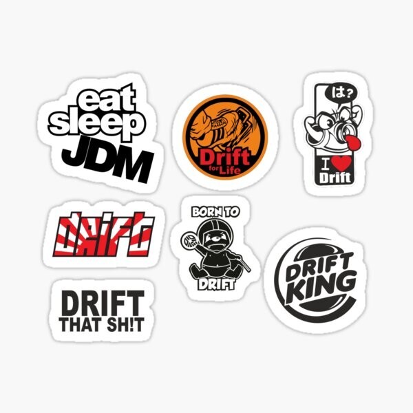 7x pack of JDM drift stickers bomb car flag stickers racing trucks vans SUV