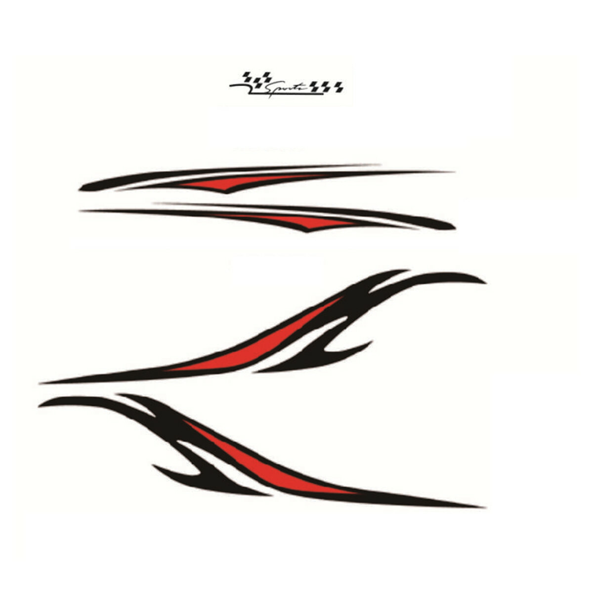 2PCS Set Long Racing Stripes Vinyl Decal Sticker Graphics Car Side Body Decor