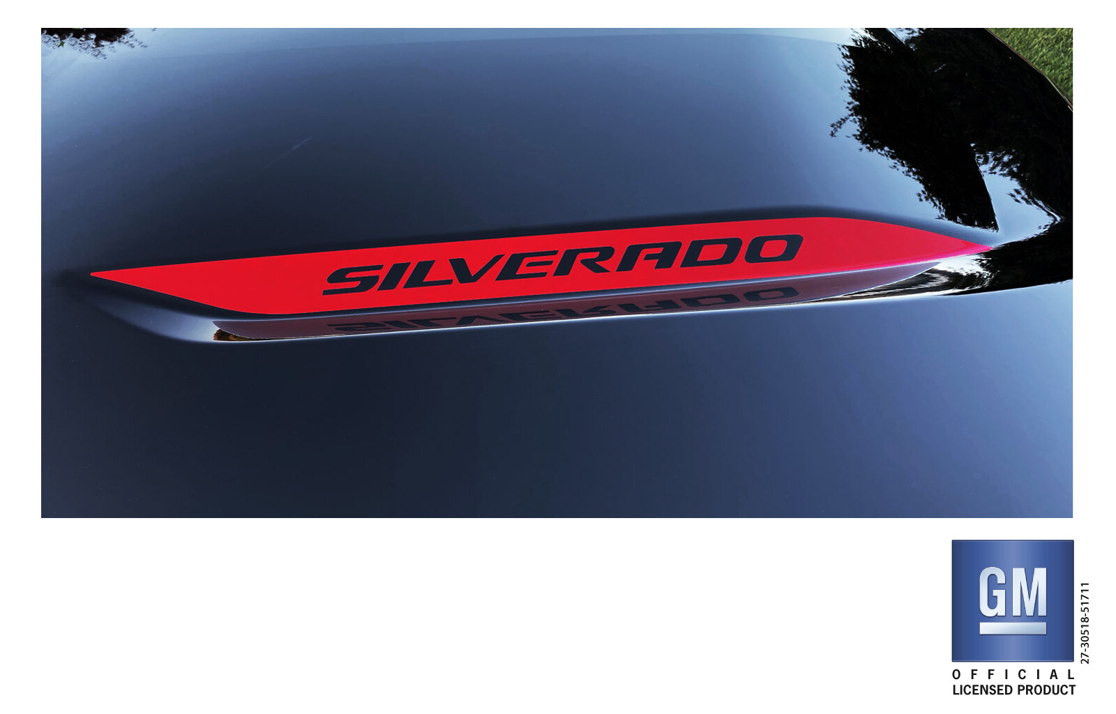 2019 20 21 22 23 24 Chevy Silverado 1500 Red Hood Decals GM Licensed Product