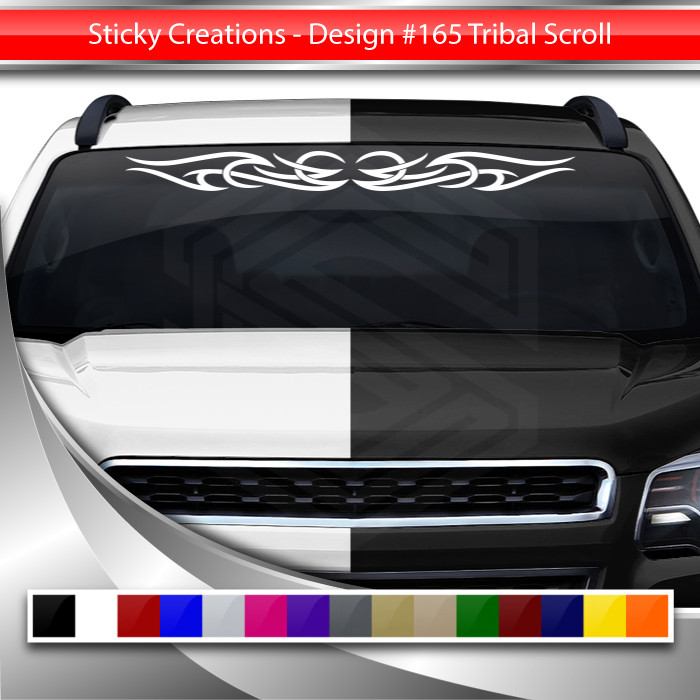 #165 TRIBAL SCROLL ACCENT Decal Sticker Windshield Window Vinyl Graphic Design