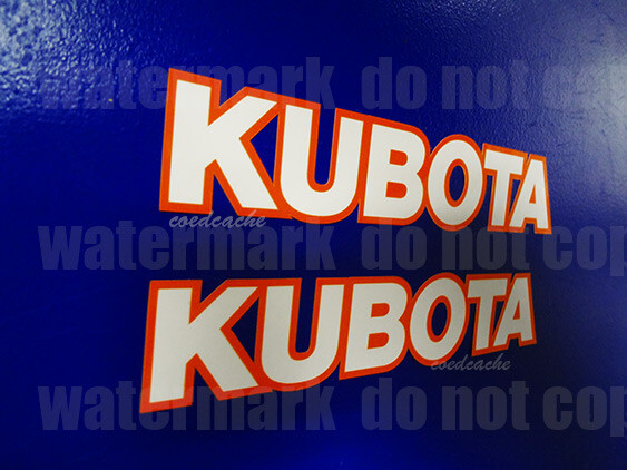 2x Kubota decals stickers track Loader tractor excavator Skid Steer Pick Size