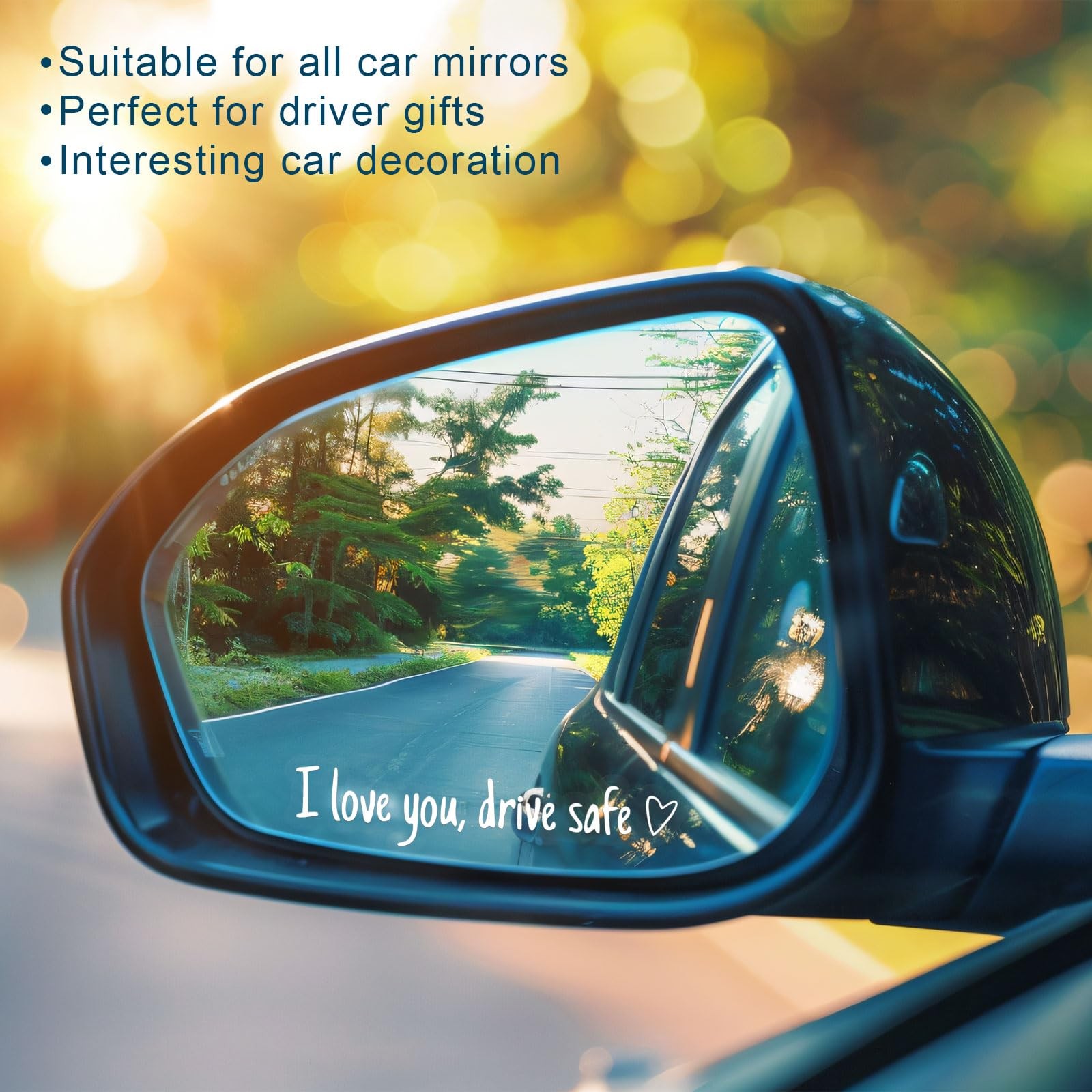 Tinoaly 10 Pcs I Love You Drive Safe Mirror M, As Shown in the Picture