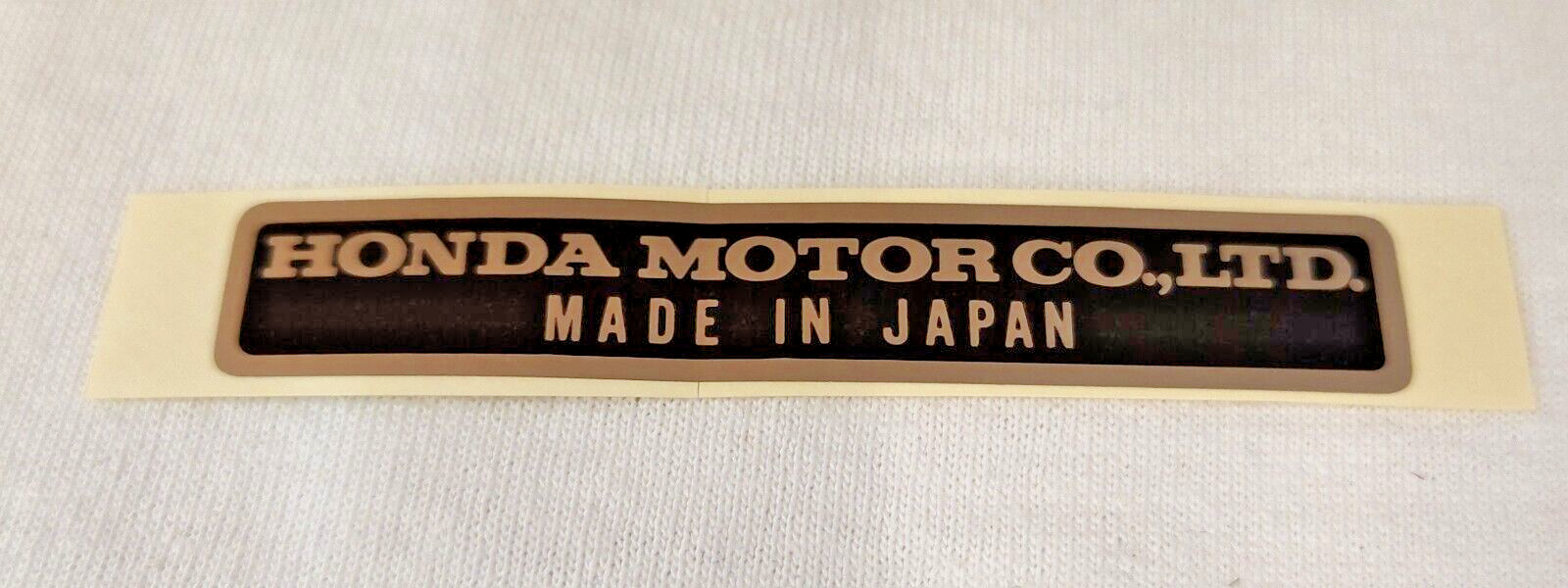 HONDA MOTOR CO,.LTD. – MADE IN JAPAN – GENUINE NAME PLATE DECAL FOR HONDA CYCLES