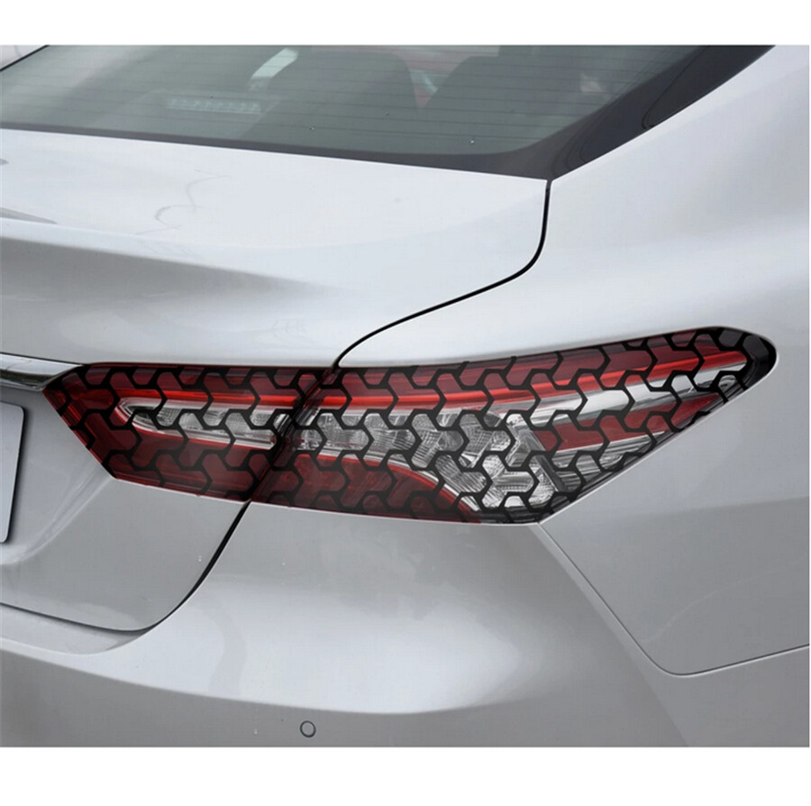 2Pcs Car Rear Tail Light Film Cover DIY Honeycomb Sticker Auto Decoration Decals