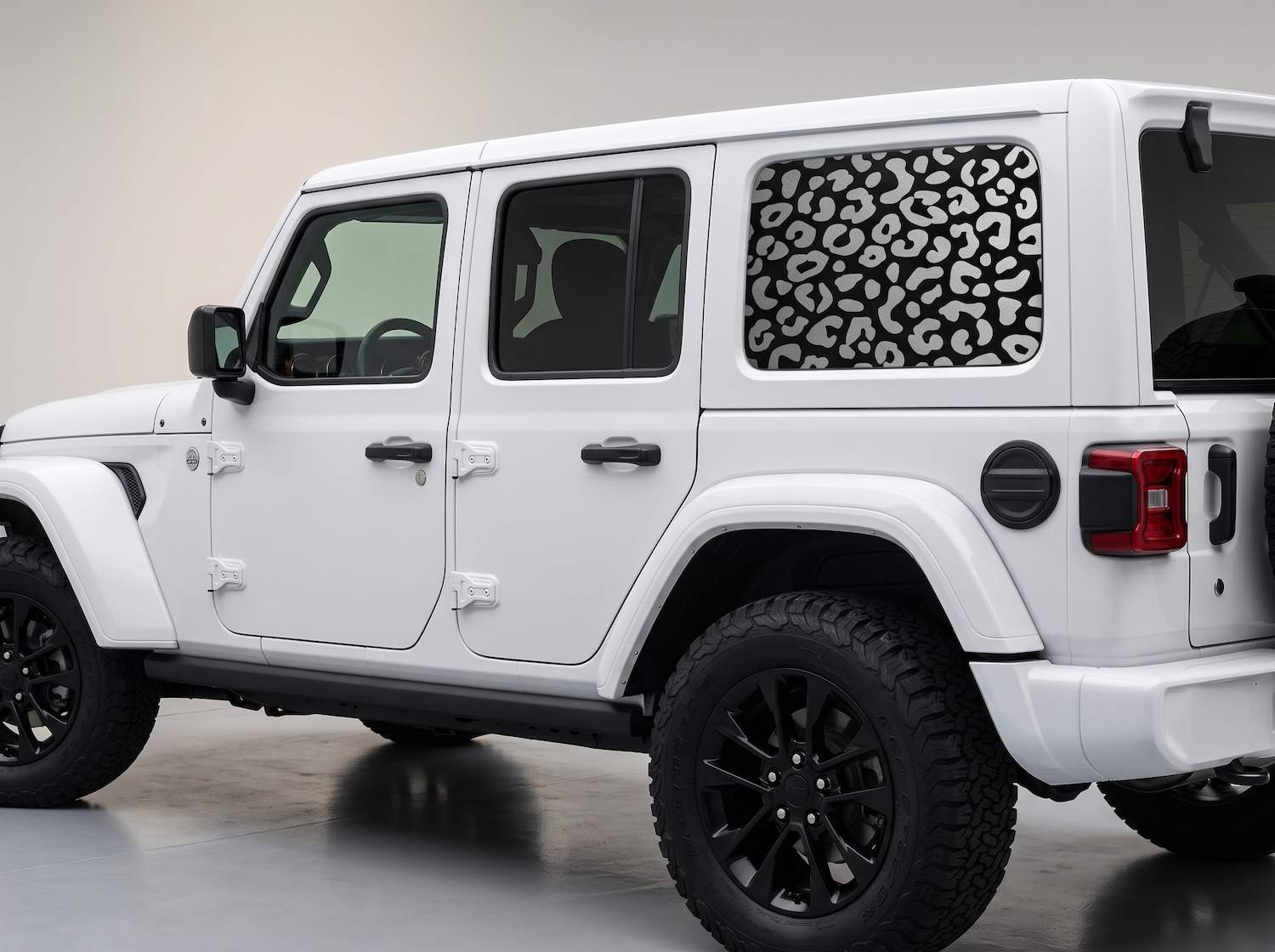 Jeep Wrangler JLU 4 Door Leopard Cheetah Rear Window Vinyl Decal Set 2018-2026