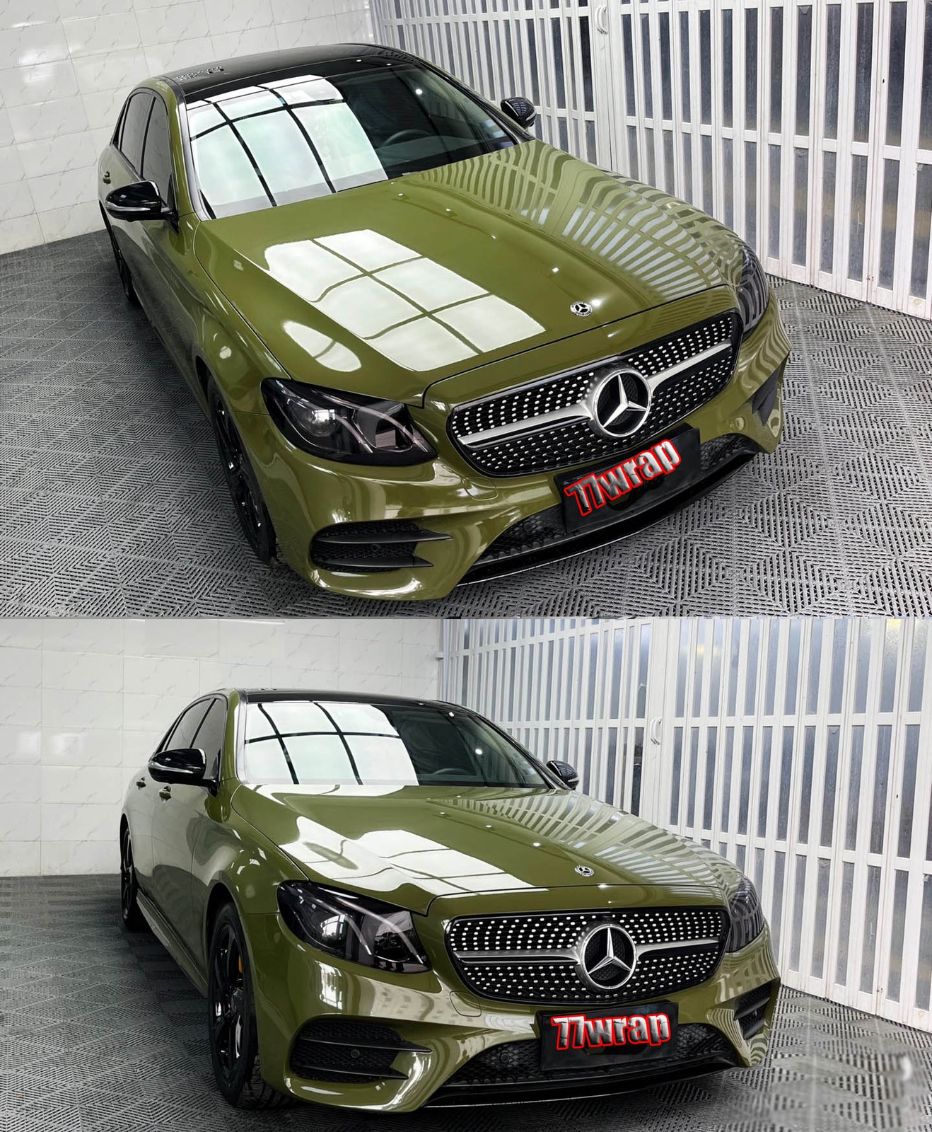 PET Glossy Whole Car Truck SUV Vinyl Wrap Hood Sticker Stretch Battle Green HDUS
