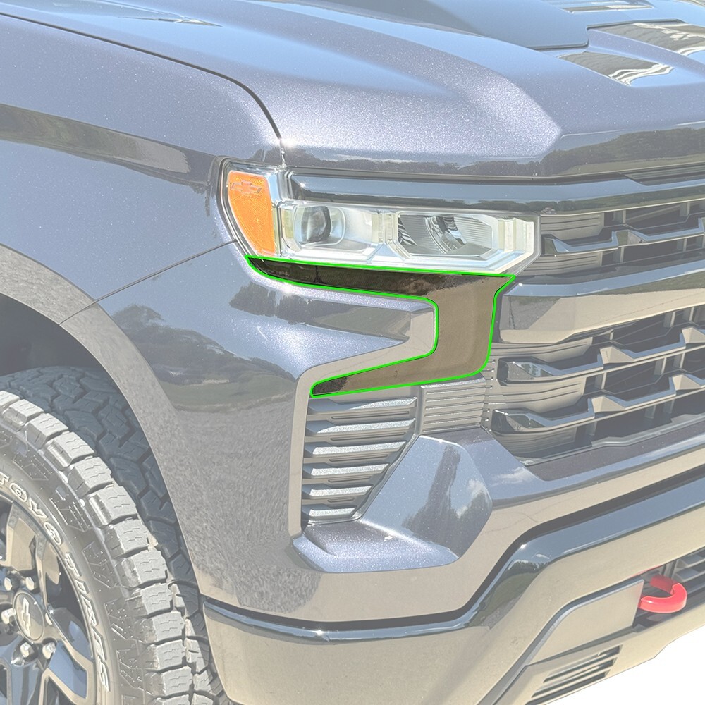 Crux Moto Headlight Tint Lower Overlay Dark Smoke 20% for Silverado 1500 22+