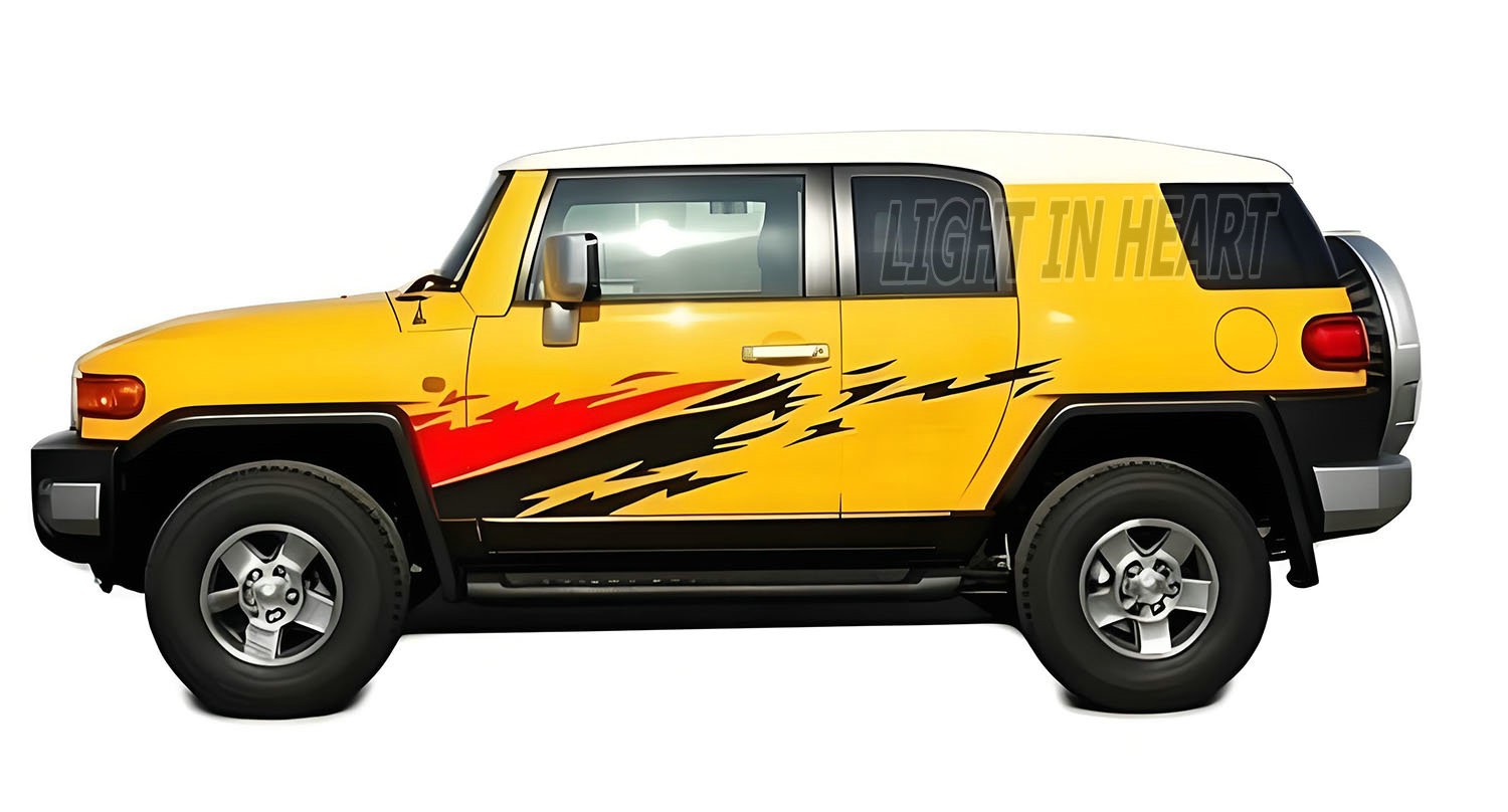 Fit For Toyota FJ Cruiser Distorted Stripe Graphics Decal Car Side Sticker Vinyl