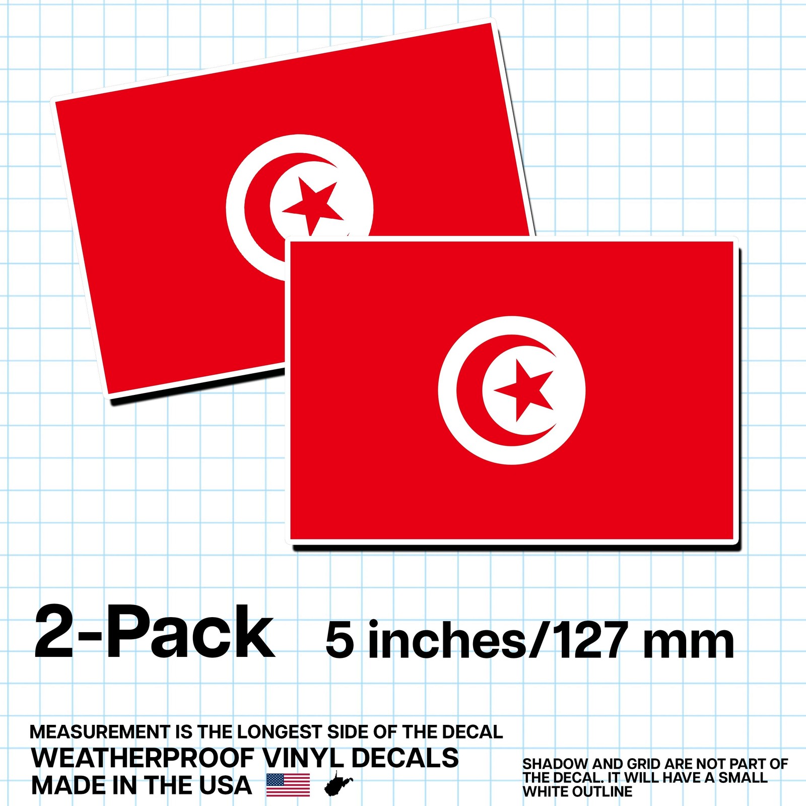 Tonga Flag Sticker 5″ 2-Pack – TO Decal – Tongan Pride Vinyl