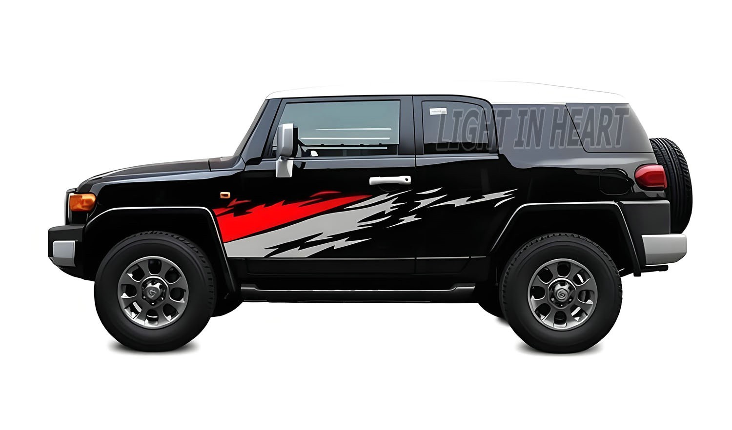 Fit For Toyota FJ Cruiser Distorted Stripe Graphics Decal Car Side Sticker Vinyl