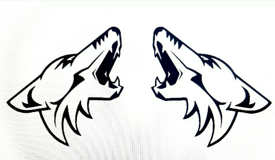 Ford Mustang coyote howling decal stickers x2 4×5