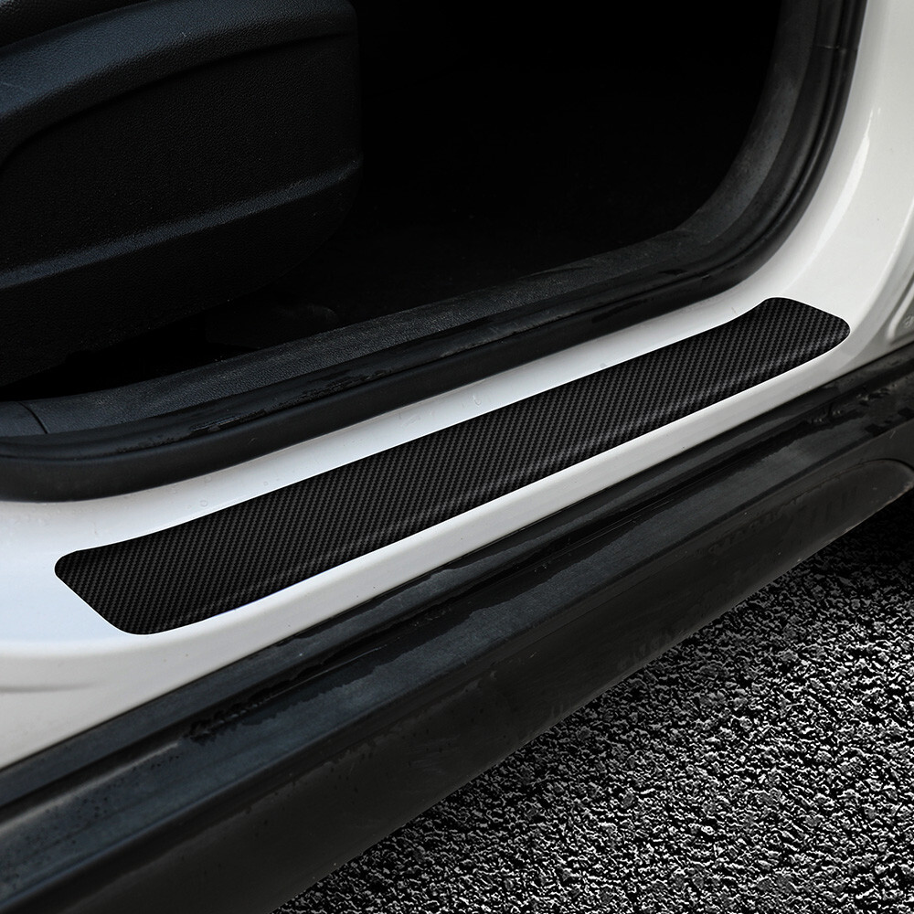 Car Trunk Door Sill Scuff Guard Plate Sticker Protector Anti Scratch Kick 5Pcs