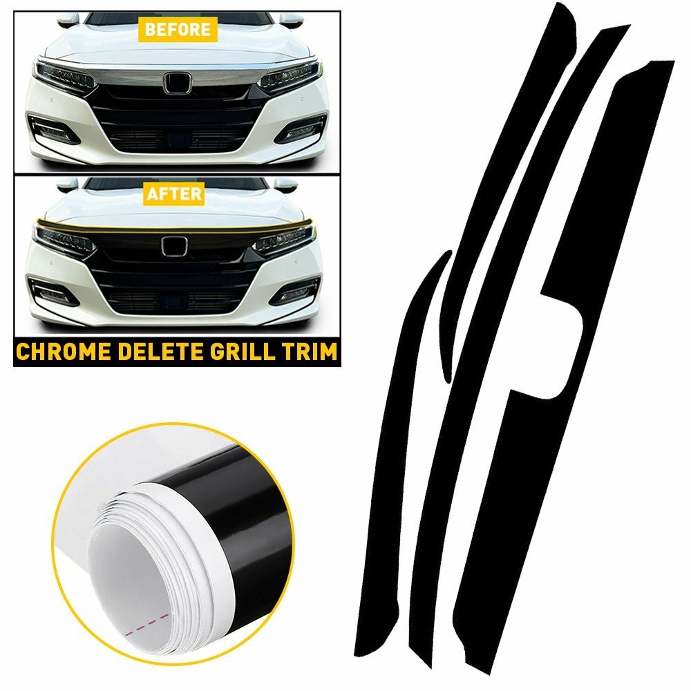 1/2set For Honda Accord 2018-2020 Front Grille Chrome Delete Blackout Precut Vin
