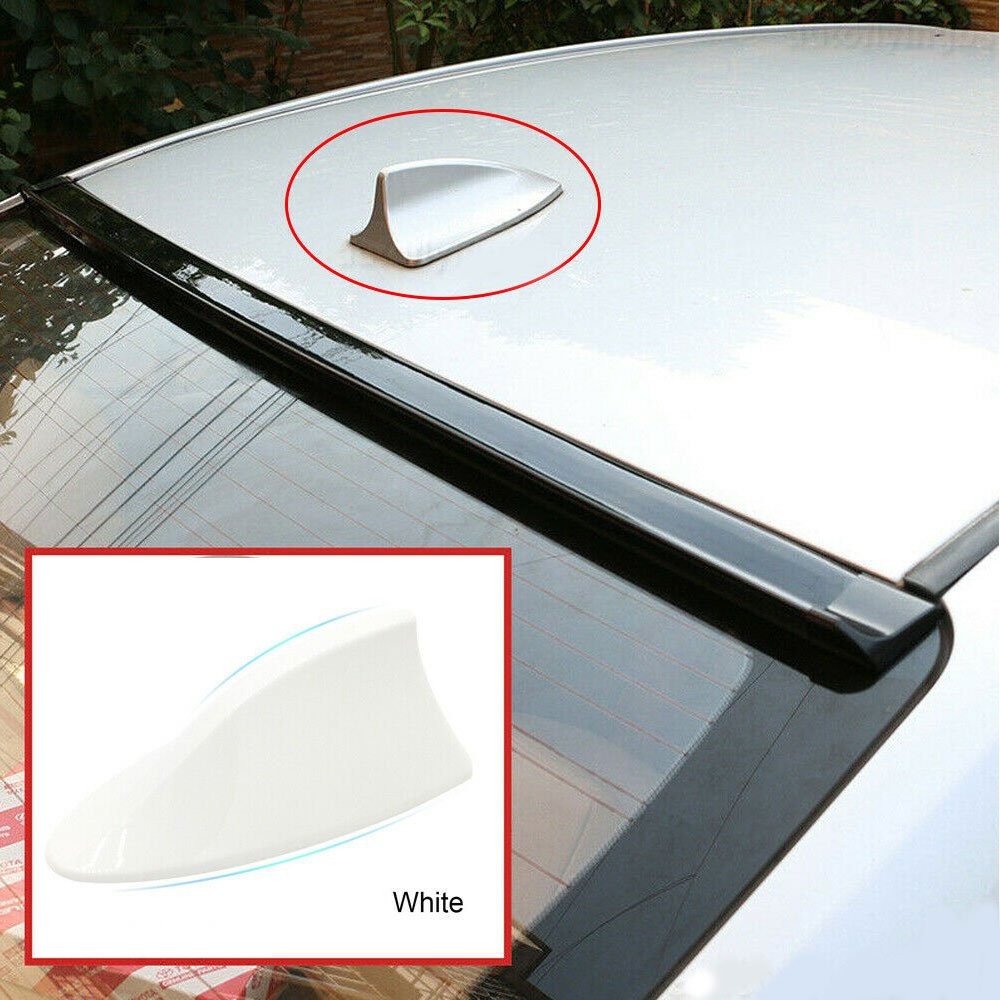1/2set Carbon Fiber Style Car Shark Fin Aerial Antenna Mast Roof AM/FM Radio Sig