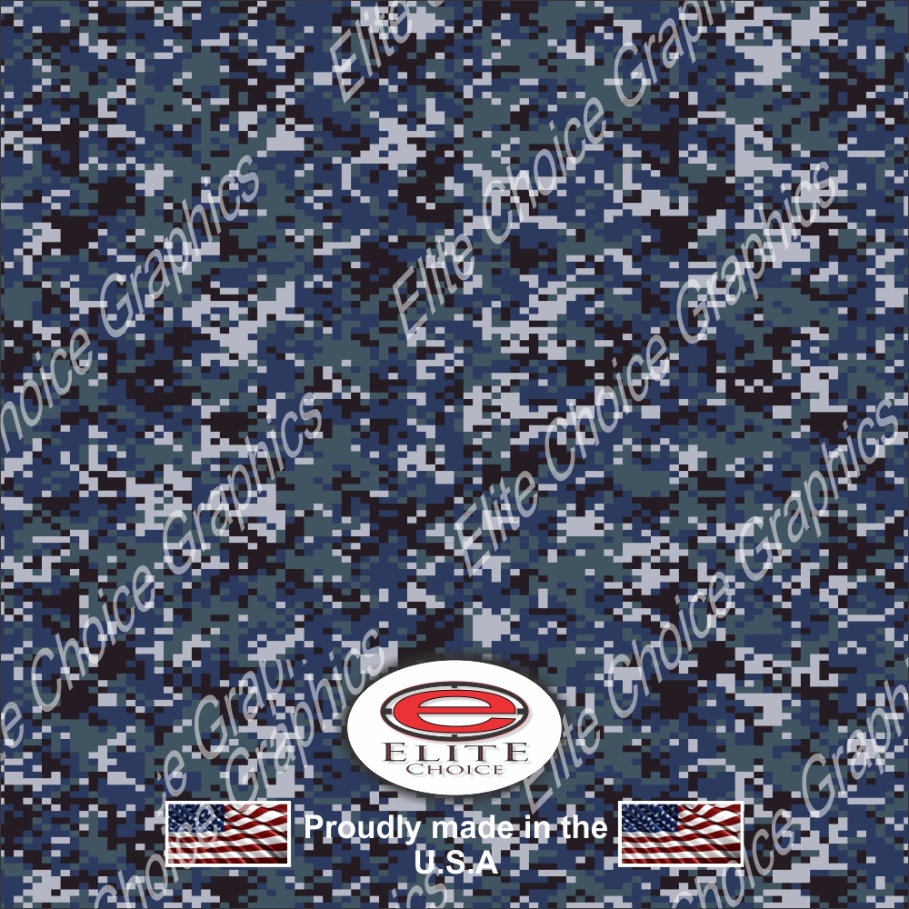 Dark Blue Digital Blue CAMO DECAL WRAP VINYL 52″x15″ TRUCK PRINT REAL CAMOUFLAGE