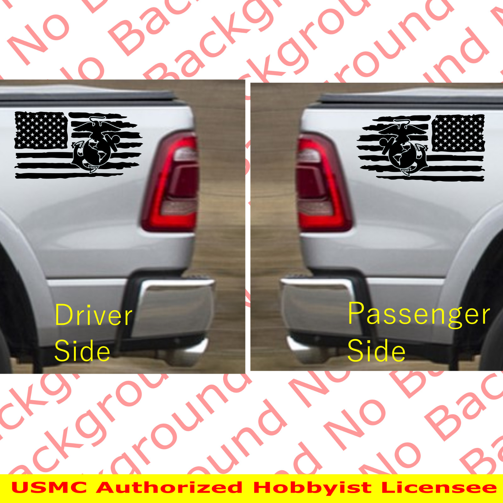 Distressed US Marines Flag Vinyl Window Decal USMC EGA for Veteran Retired AY067